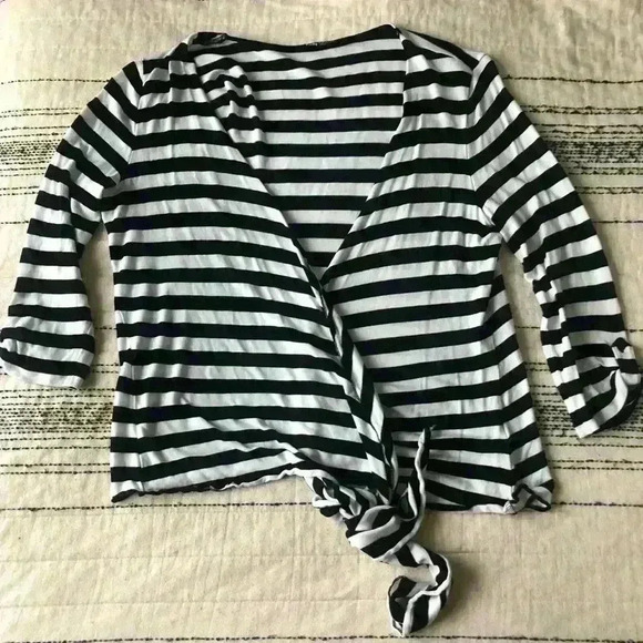 Belly Barclay Women’s Striped Black White Beach Cover Up Euro Summer Large - Picture 3 of 7